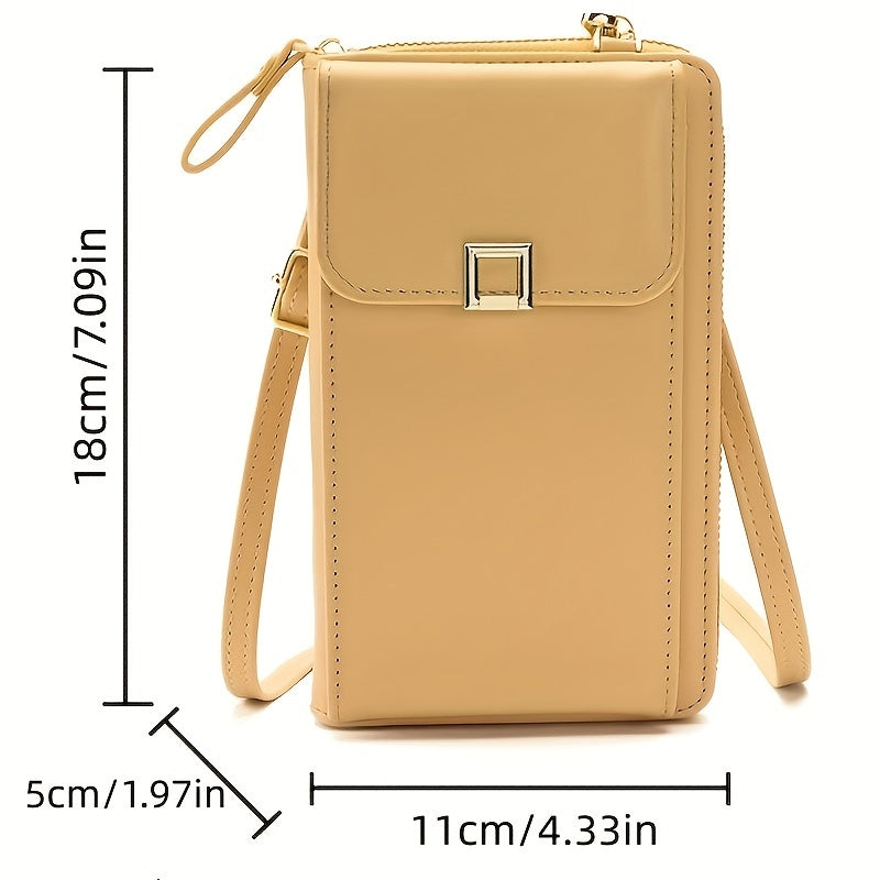 solvbao  Mini Textured Multifunctional Crossbody Long Wallet, Faux Feather Mobile Phone Bag, Portable Shoulder Bag