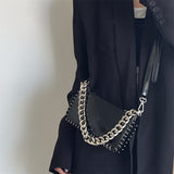 Trendy Chain Decor Crossbody Bag, Y2K PU Shoulder Bag, Women's Casual Fashion Handbag & Phone Purse