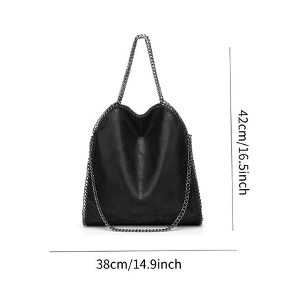 Women's Minimalist Shoulder Bag, Large Capacity All-Match Handbag, Chain Tote Bag