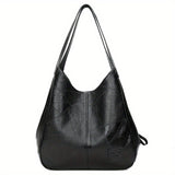 Vintage Shoulder Bag For Women, Stitching Detail Tote Bag, Large Capacity Hobo Bag