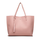 Tassel Tote Bag, Women's PU Large Capacity Shoulder Bag