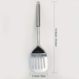 1pc Stainless Steel Slotted Turner Kitchen Cooking Spatula Saute Steak Burger Butter Tool