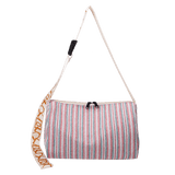 solvbao  Vintage Striped Pattern Shoulder Bag, Ethnic Zipper Crossbody Bag, Women's Bohemian Travel Bag