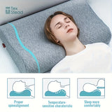 1pc Ergonomic Comfort Memory Foam Pillow - Bed Pillows for Neck Support and Cervical Alignment - Promotes Proper Spinal Alignment and Relaxation for a Restful Night's Sleep