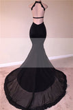 kamahe Chic Black Open Back Lace Prom Dresses Sleeveless See Through Tulle Evening Gown