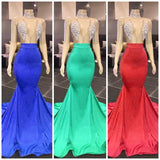 kamahe Chic Yellow Sleeveless Crystals Sheer Tulle Prom Dresses New Arrival Mermaid Formal Evening Gowns