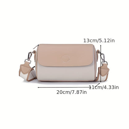 solvbao  Casual Trendy Barrel Shoulder Bag, All-Match Zipper Crossbody Bag, All-Match Purse