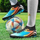 Big Size 34-45 Outdoor Football Sports Boots Men High Top Lace-up Men's Soccer Shoes Non-slip Sock Futsal Sneakers For Teenager