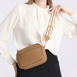 Trendy Square Crossbody Bag, Litchi Pattern Shoulder Bag, Women's PU Leather Zipper Purse