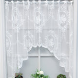 1pc Decorative Garden Style Gauze Curtain for Kitchen Cabinet and Door - Short Half Curtain for Coffee and Decoration