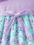 Girls Charming Floral Cami Dress with Splicing Frills - Lightweight Summer Party Wear - Ideal Gift for Sweethearts