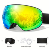 POAT Winter Sports Goggles with Anti-Fog Lens, Protection - Perfect for Skiing, Snowboarding & Outdoor Activities - Includes Black Replacement Lens & Carry Bag