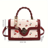 solvbao Mini Cute Cherry Crossbody Bag, Fashion Flap Shoulder Bag, Women's Stylish Handbag & Purse