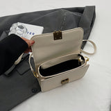 Trendy Minimalist Square Shoulder Bag, All-match Textured Handbag, All-Match Women's PU Leather Wallet