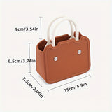 1pc Mini EVA Tote Bag, Solid Color Simple Handbag, Women's Casual Coin Purse For Travel Work Outdoor