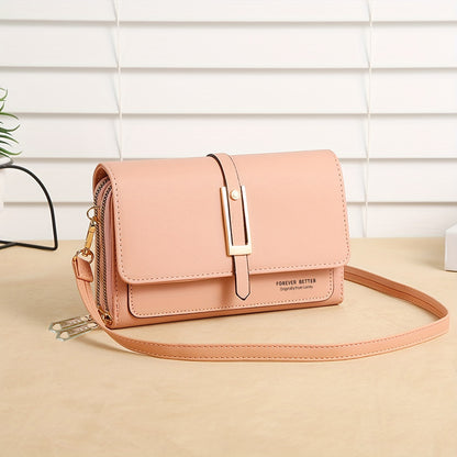 solvbao  Classic Square Shoulder Bag, Solid Color All-Match Bag, Trendy Phone Crossbody Bag