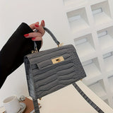 Trendy Crocodile Pattern Crossbody Bag, Solid Color Flap Handbag, Perfect Shoulder Bag For Daily Use