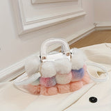 1pc Mini Cute Fluffy Crossbody Bag, Kawaii Plush Shoulder Bag, Women's Fashion Handbag & Purse