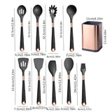 5pcs/13pcs, Silicone Cooking Utensils Set - 446°F Heat Resistant Silicone Kitchen Cooking Tools Gift With Rose Gold-Plated Handles And Holder, BPA FREE Gadgets For Non-Stick Cookware Spatula Set, Kitchen Utensils, Kitchen Supplies