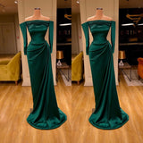 kamahe Dark Green Off-the-Shoulder Mermaid Prom Dress Long Evening Gowns Online