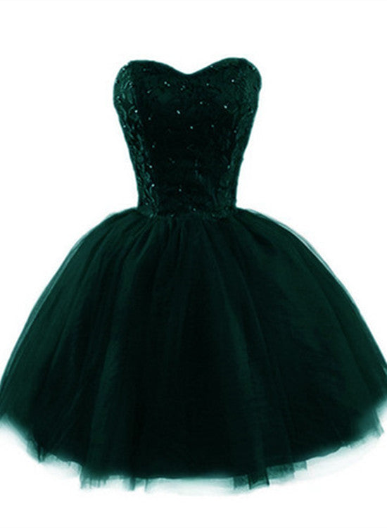 Solvbao Dark Green Sweetheart Homecoming Dresses, Cute Teen Formal Dress, Party Dresses