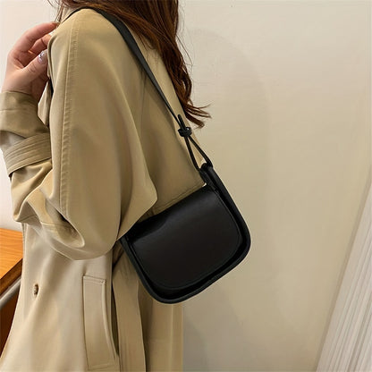 solvbao Mini Fashion Crossbody Saddle Bag, Solid Color Simple Shoulder Bag, Women's Cute Handbag & Purse