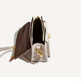 All-Match Square Crossbody Bag, Solid Color Handbag With Scarf Decor, All-Match Trendy Purse