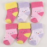 3 Or 6 Pairs Of Baby Girl's Thermal Socks, Comfy Casual Soft Socks For Babies Winter & Autumn Wearing