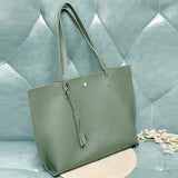 Tassel Tote Bag, Women's PU Large Capacity Shoulder Bag