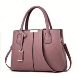 Women's Elegant Tote Satchel Bag, Faux Leather Shoulder Bag, Versatile Handbag For Work