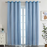 2pcs Single-sided Light Hollow Cloth Yarn Integrated Curtains, Fashion Fabric Hollow Translucent Balcony Curtain, Living Room Bedroom Curtains, Window Sheer Curtain Home Decor