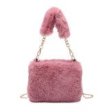 solvbao Cute Plush Handbag For Women, Fashion Chain Crossbody Bag, Autumn And Winter Fluffy Shoulder Bag