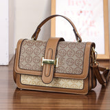 solvbao Trendy Geometric Pattern Mini Square Shoulder Bag, Top Handle Flap Crossbody Bag For Women