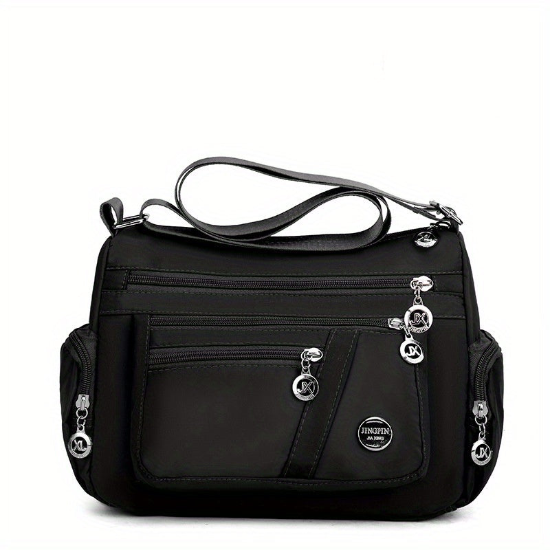 Multi-Pockets Crossbody Bag, Nylon Lightweight Messenger Bag, Casual Fashion Versatile Shoulder Bag