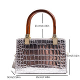 solvbao  Women's Faux Crocodile Embossed Tote Bag, Large Capacity Shoulder Bag, Handbag, Crossbody Bag