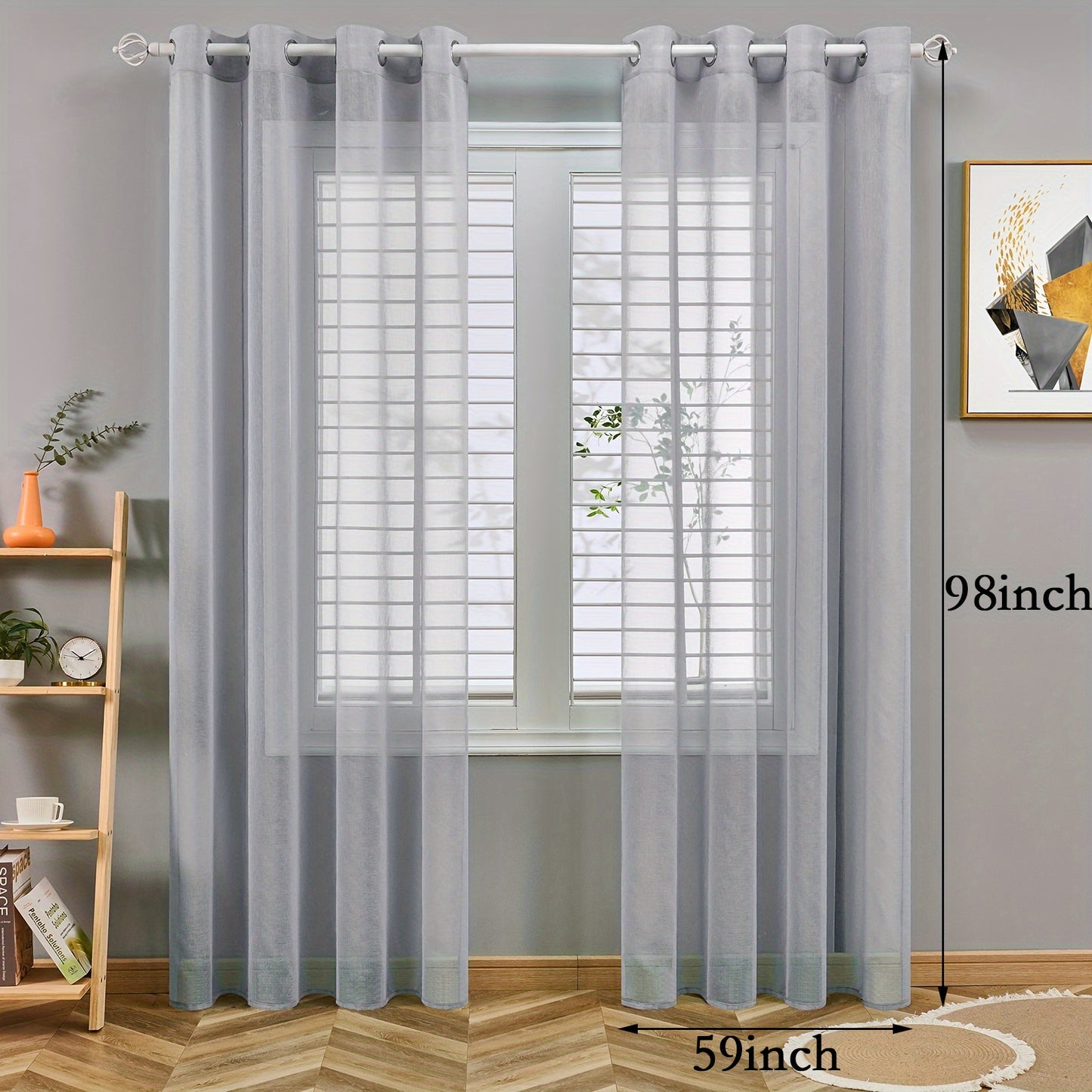 1 Panel Elegant White Tulle Curtain Ring for Home Decor - Perfect for Windows, Sliding Doors, and Festivals with Privacy Function