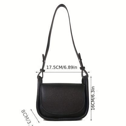 solvbao Mini Fashion Crossbody Saddle Bag, Solid Color Simple Shoulder Bag, Women's Cute Handbag & Purse