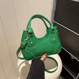 solvbao Studded Decor Handbag For Women, Trendy Zipper Underarm Purse, Y2K Hot Girls Crossbody Bag