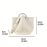 Women's Elegant Simple Bucket Bag, Satchel Bag For Work, Versatile Storage Shoulder Bag