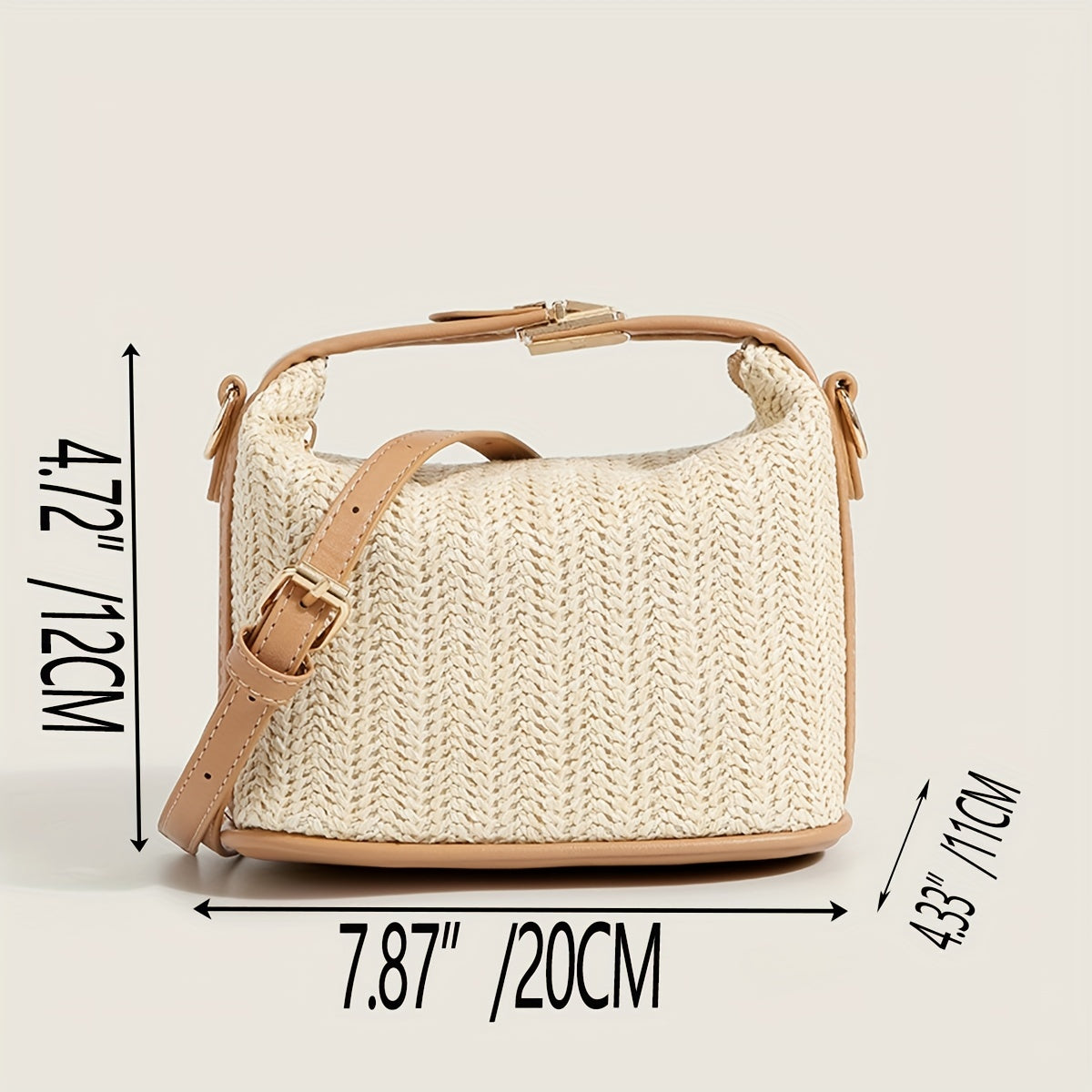 solvbao  Stylish Straw Design Shoulder Bag, All-Match Satchel Bag, Casual Bag For Travel, Crossbody Bag