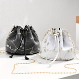 solvbao Sweet Lace Flower Embroidery Bucket Bag, Trendy Niche Shoulder Bag, Drawstring Design Crossbody Bag For Women