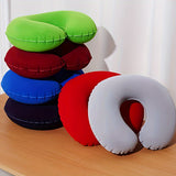 1pc Inflatable C-Shaped Travel Pillow - Soft & Durable Neck Support for Car, Airplane, and Aviation Trips