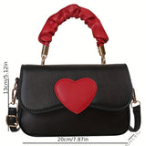 solvbao Cute Heart Decor Crossbody Bag, Trendy Top Handle Shoulder Bag, Women's Fashion Handbag & Purse