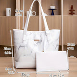 2pcs Marble Pattern Tote Bag Set, Fashion Cloud Print Shoulder Bag, Women's Large Handbag With Coin Purse