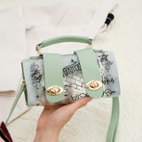 Transparent Jelly Crossbody Bag, Graffiti Pattern Shoulder Bag