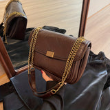 solvbao  Vintage Crossbody Saddle Bag, Retro Flap Shoulder Bag, Women's Fashion Handbag & Purse