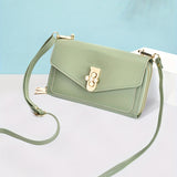 Trendy Solid Color Square Shoulder Bag, Bead Turn-Lock Crossbody Abg, All-Match Purse