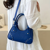 solvbao Studded Decor Handbag For Women, Trendy Zipper Underarm Purse, Y2K Hot Girls Crossbody Bag