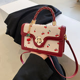 solvbao Mini Cute Cherry Crossbody Bag, Fashion Flap Shoulder Bag, Women's Stylish Handbag & Purse