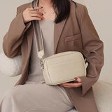 Trendy Square Crossbody Bag, Litchi Pattern Shoulder Bag, Women's PU Leather Zipper Purse